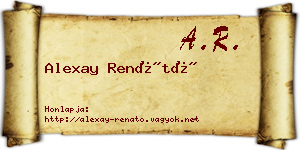 Alexay Renátó névjegykártya