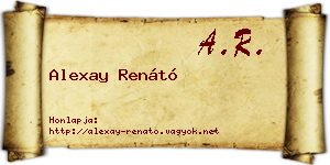 Alexay Renátó névjegykártya